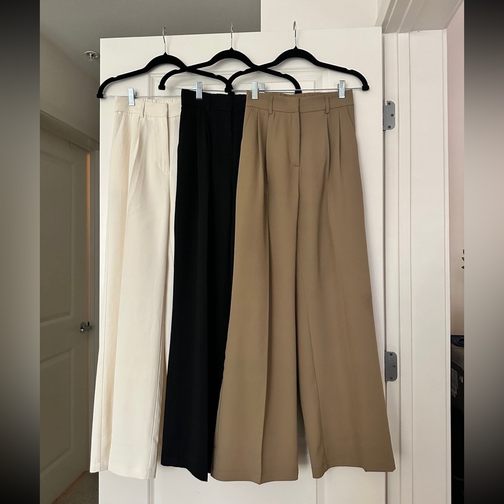[Bundle of 3] High Waisted Wide-Leg Pants Trousers | XS NWOT